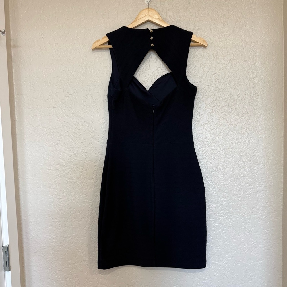 GUESS Navy Blue Bodycon Dress Size 6 Modern Cocktail Minimalist Chic 90s Revival - Picture 11 of 11